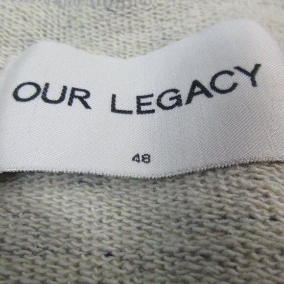 OUR LEGACY Sweatshirt Mens Size 48 Blue Gray Melange Long Sleeve Quater Zip - Picture 4 of 9